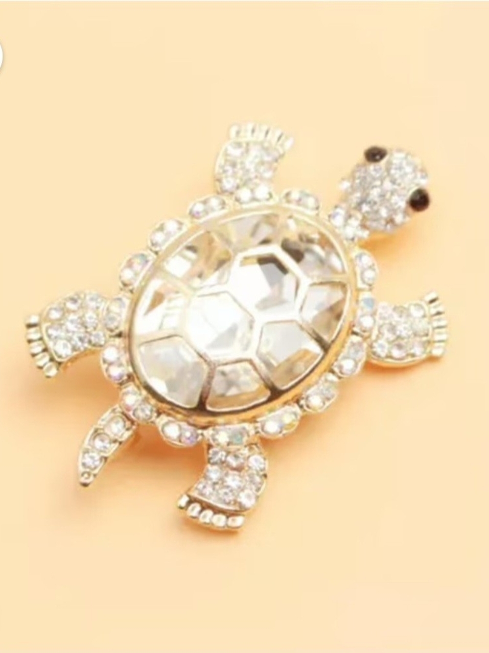 Crystal Turtle Brooch Pin - Elegant Womens Jewelry NEW